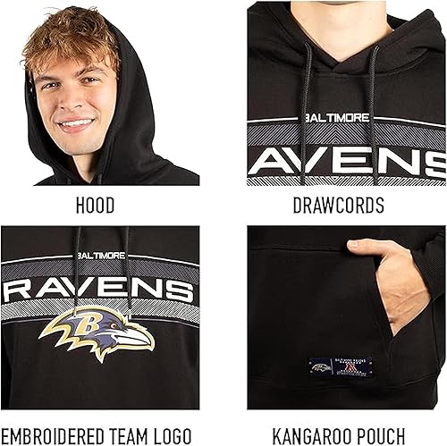 Miniatura 4 de Ultra Game NFL - Sudadera con capucha de forro polar supersuave para hombre