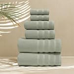 Hearth & Harbor Serviettes de bain pour salle de bains - 100% Anneau Spun coton Luxury serviettes de bain - Doucement & Ensemble de serviettes de bain très absorbantes, 6 Ensemble de pièces, vert-sage