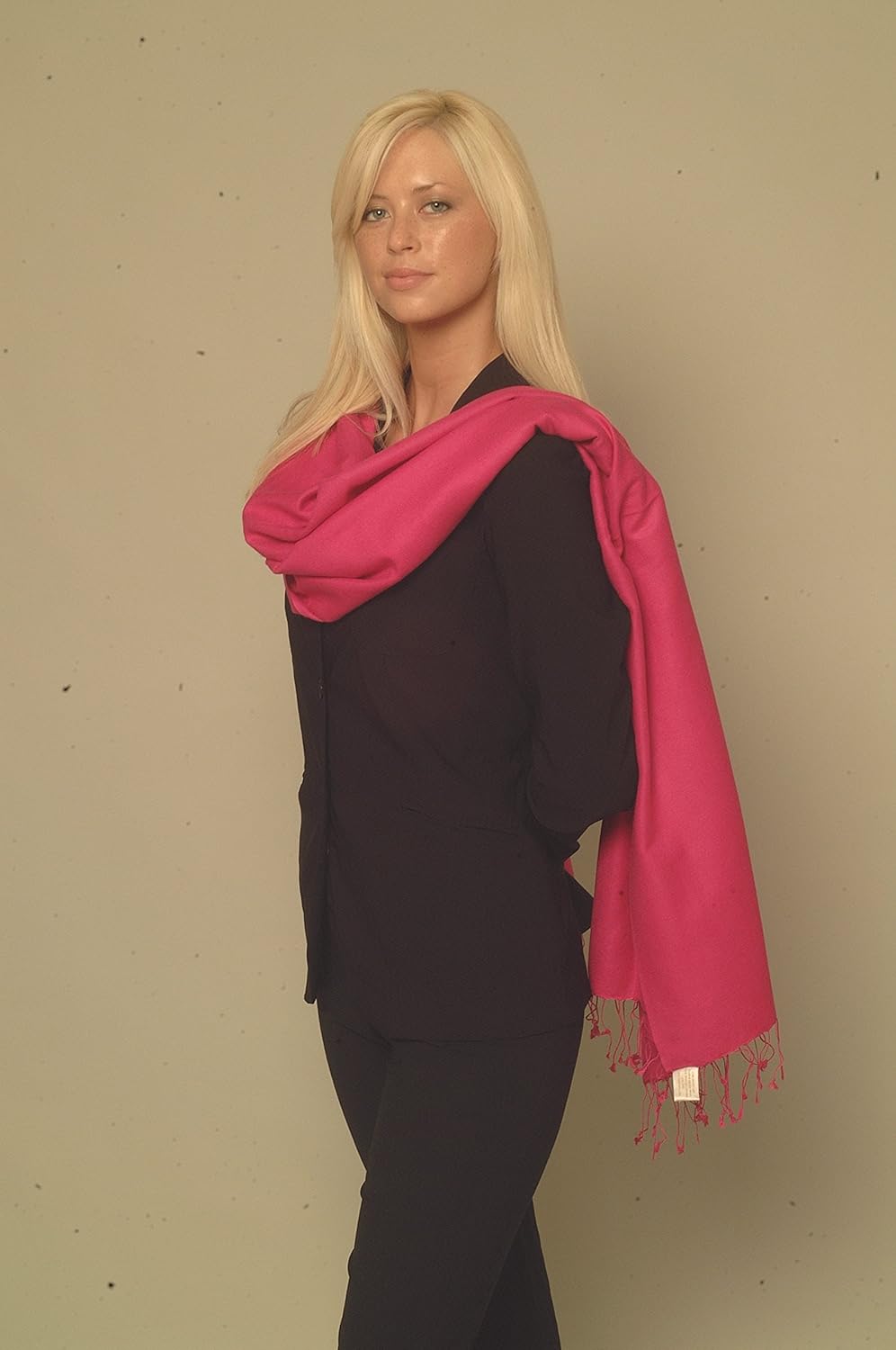 Solid Pashmina Shawl, Scarf, Wrap & Stole(Regular Size) (Fuchsia)