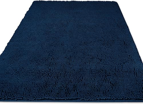 Miniatura 176 de Yeaban Alfombras de baño gris oscuro – Gruesas alfombras de baño de chenilla | Alfombras de baño absorbentes y lavables antideslizantes, alfombras