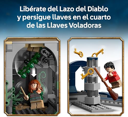 LEGO Harry Potter Castillo de Hogwarts: Torre Central - Castillo de Juguete con Cuarto de Llaves Voladoras y Ajedrez Mágico - 12 Minifiguras - Regalo para Niñas y Niños de 10+ Años 76454 - 5