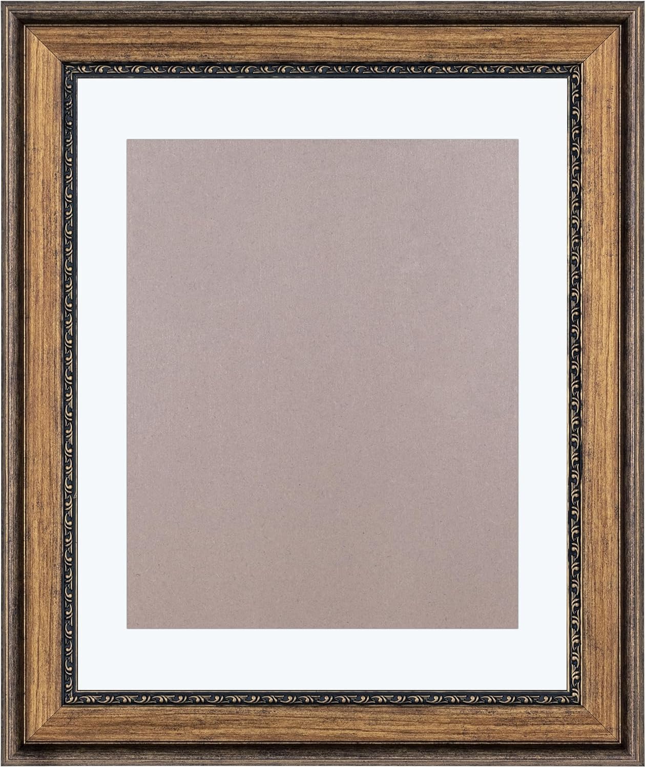 ArtXO 16x20 Picture Frames with Mat: Brown Frame Display Pictures 20x16 without Mat or 11x14 with Mat - Vintage Wall Frames 16 x 20 for Canvas, Poster, Pictures 16x20 Frame Matted to 11x14 Brown-p10k