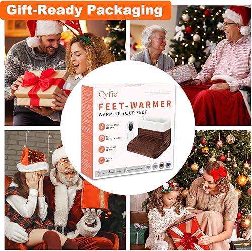 Vista 33 de CYFIE Calentadores de pies, calentador de pies debajo del escritorio para mujeres y hombres, almohadilla térmica eléctrica, calefacción de 10