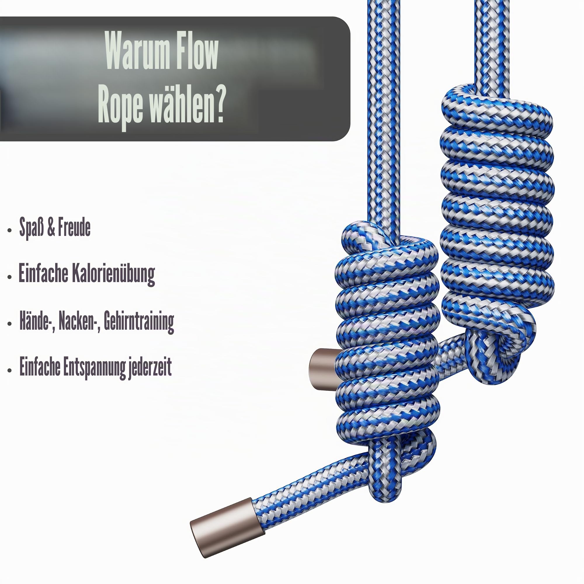 Flow-Seil, gewichtetes Fitness-Springseil für Damen und Herren, verstellbar, 0,7 kg, schweres Seil für Erwachsene, Mobilität und Koordinationstraining, Heim-Fitnessstudio und Outdoor