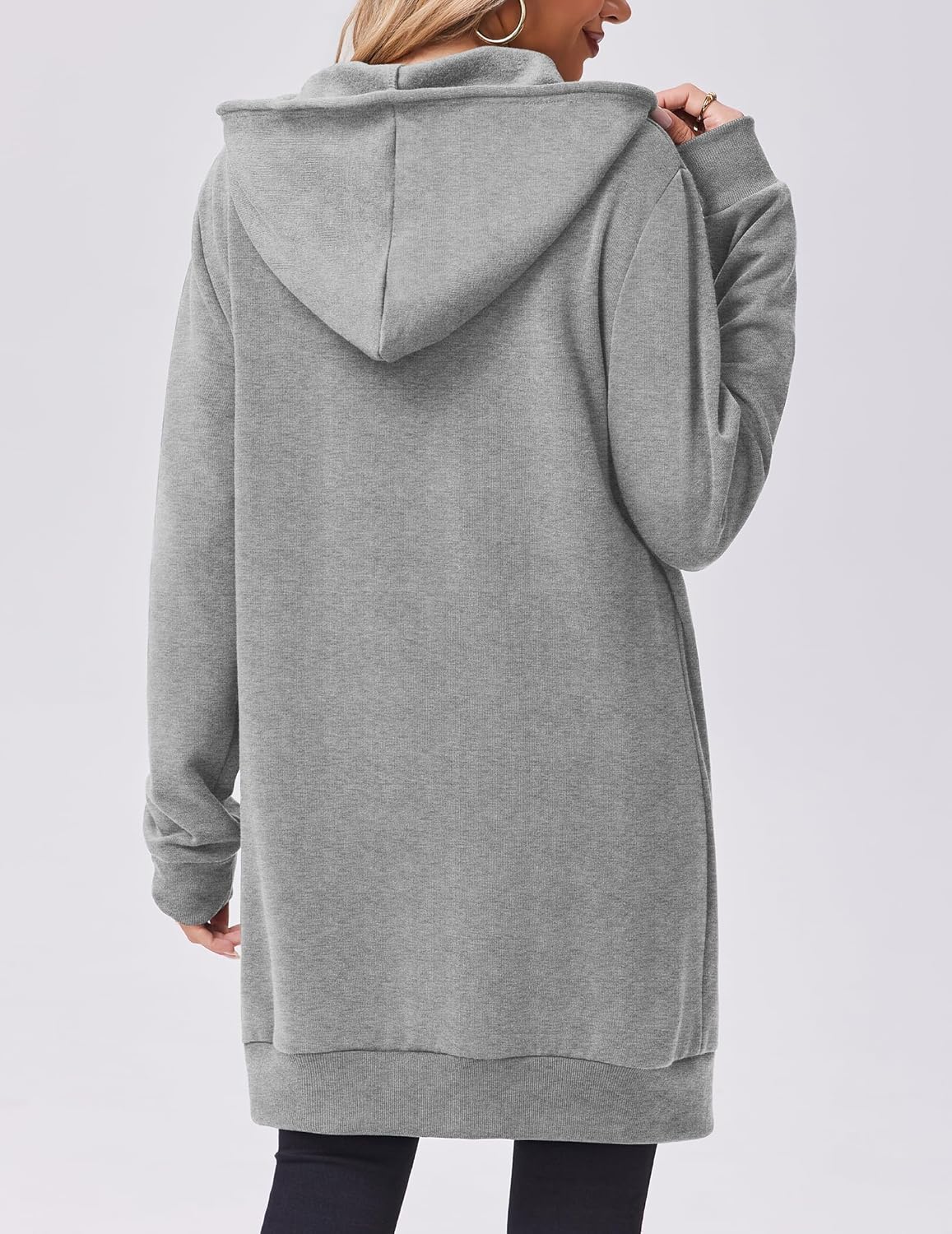 Zeagoo Women's Zip Up Hoodies Long Tunic Sweatshirts Oversized Fleece Casual Long Sleeve 2026 Fall Hoodie Jacket Coat - Image 6