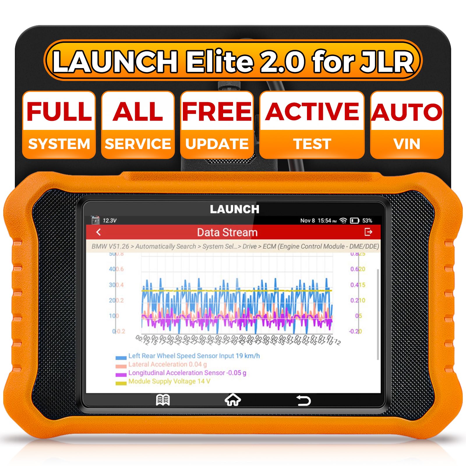 LAUNCH Creader Elite V2.0 for Land Rover Jaguar OBD2 Scanner, Bi