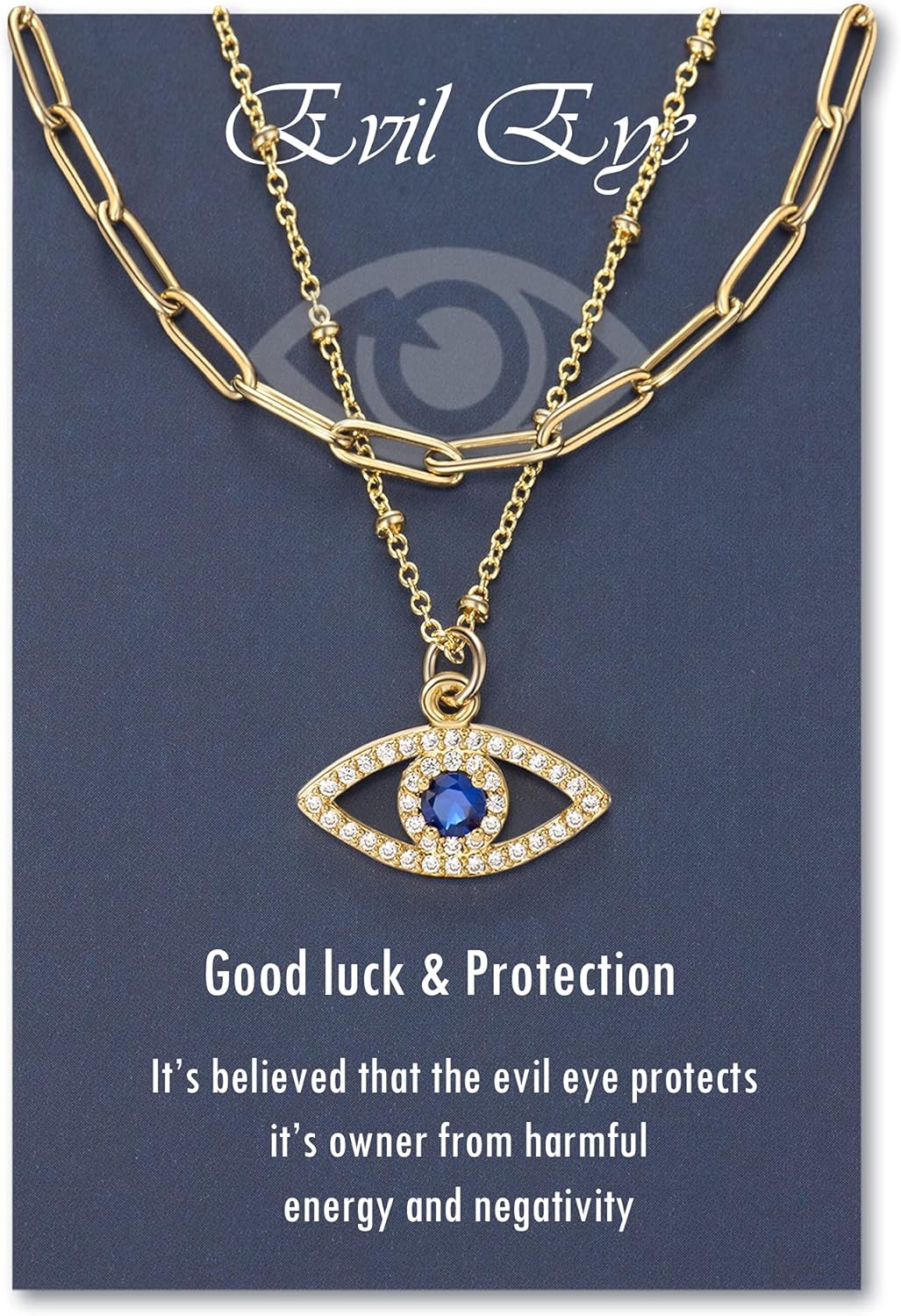 Layered Evil Eye Necklaces 18K Gold Plated Dainty Martinique Ubuy