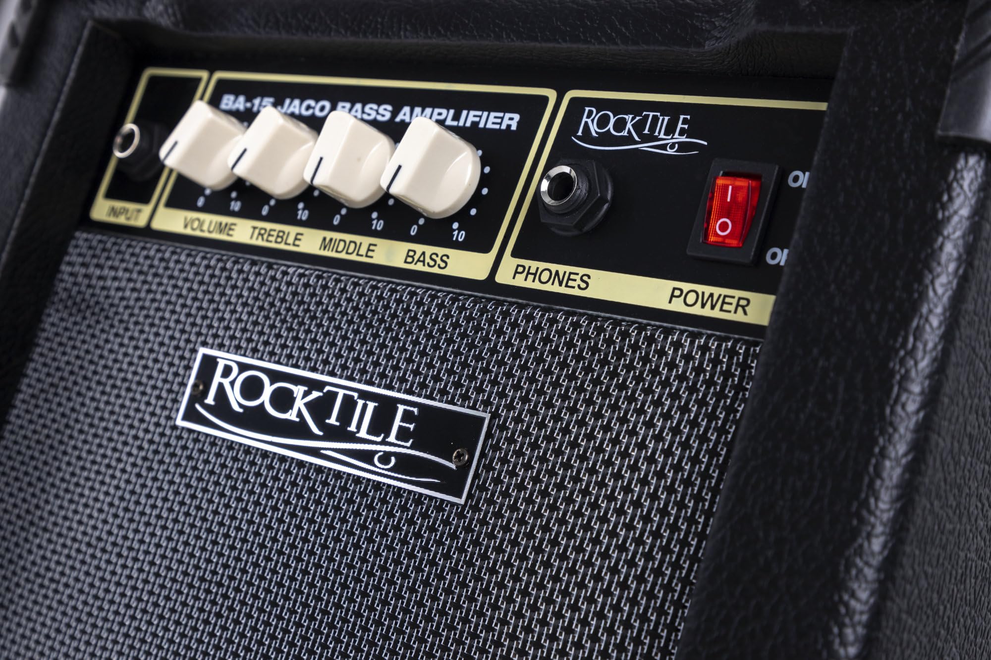 Rocktile BA-15 Jaco Basscombo (Amplificador Combo para bajo con 15 vatios, para Bajos Activos y pasivos, Altavoz de 6,5") Negro