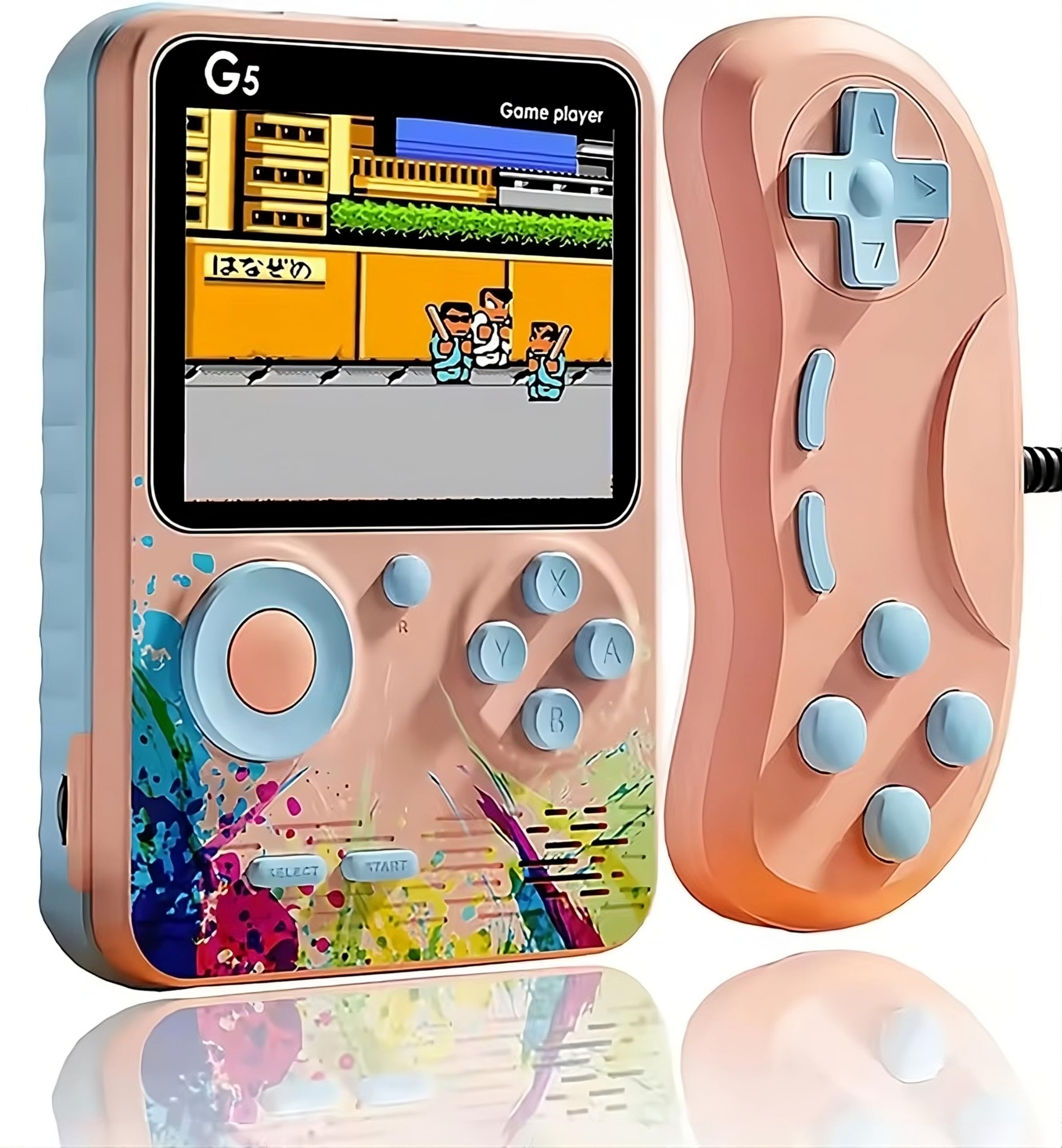 RFV1 G5 with Remote Video Game for Kids, 500 in 1 Retro Game Box with 2 Player Gamepad, Handheld Classical Game Box Can Play On TV, 500 Games Like Contra, Tank, Bomber Man Etc. (Multicolour) (G5)
