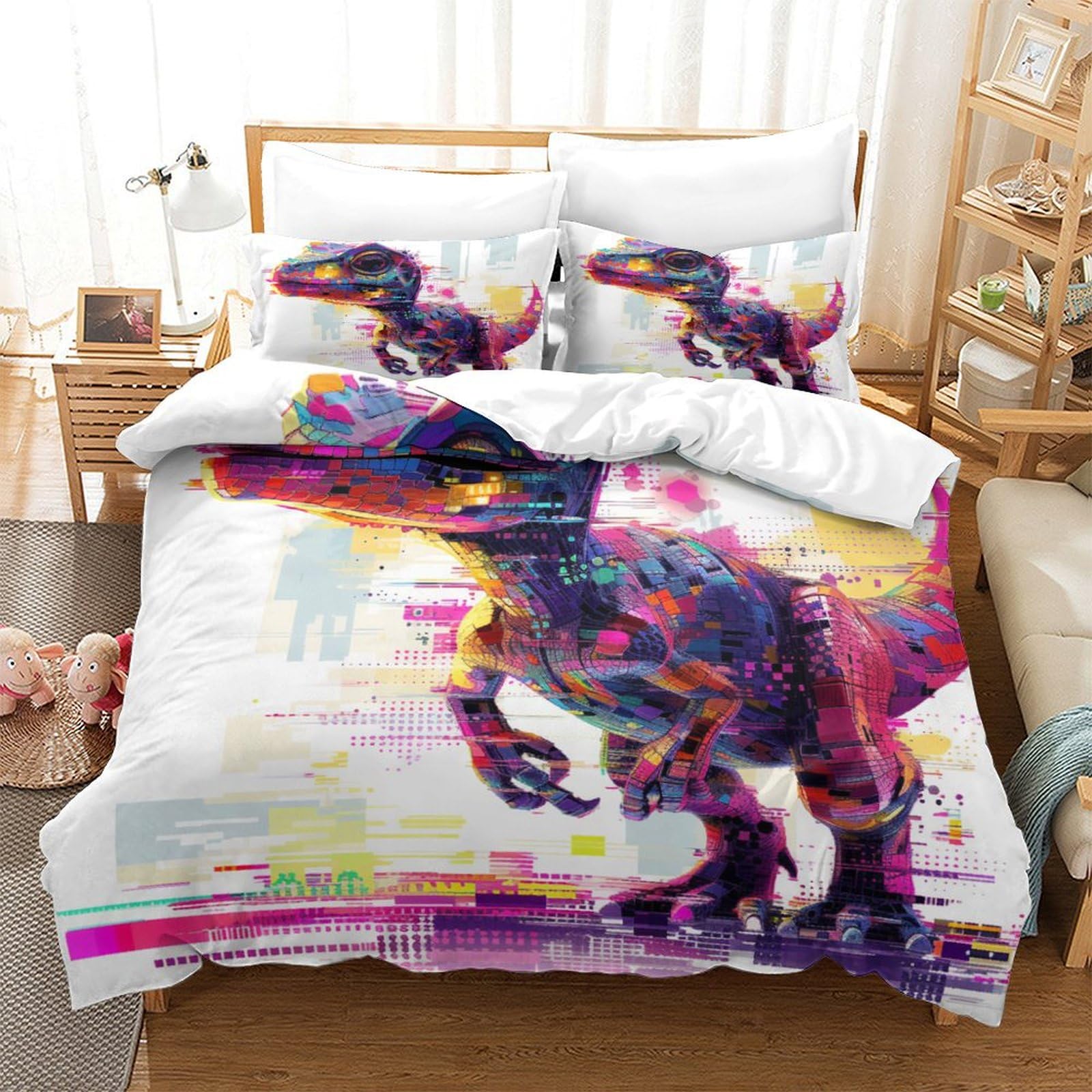 Housses de couettes dinosaures 3D en microfibre premium ultra respirante