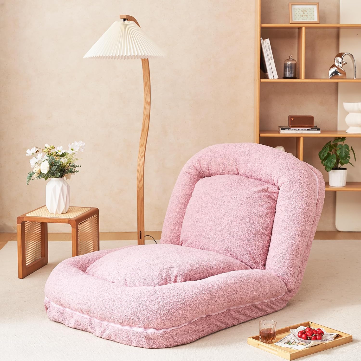 CHARMMA Triple Fold Down Sofa Bed,Pink,Bean Bag Chairs