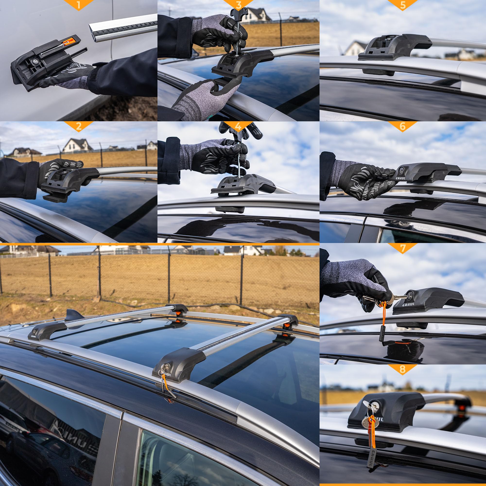 CHROMEMASTER Dachträger Dachgepäckträger für Ford Tourneo Custom 2012-2023 | Querträger aus leichtem und robustem Aluminium; Dachträger für Dachbox, Fahrradträger, Dachkorb, Dachplattform und Leiter