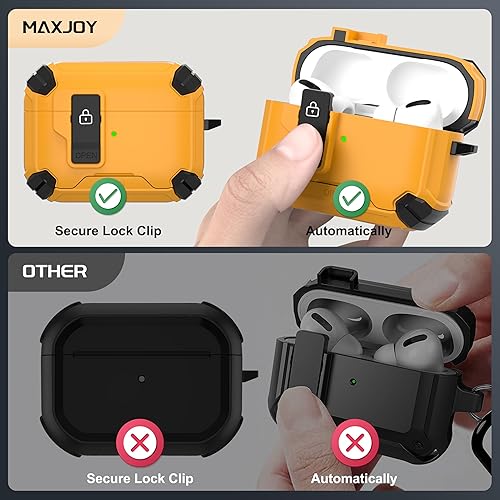 Miniatura 2 de Maxjoy Funda protectora para AirPods Pro 2 2022, AirPods Pro de 2 generación con bloqueo automático, compatible con Apple AirPod Pro de 2 generación