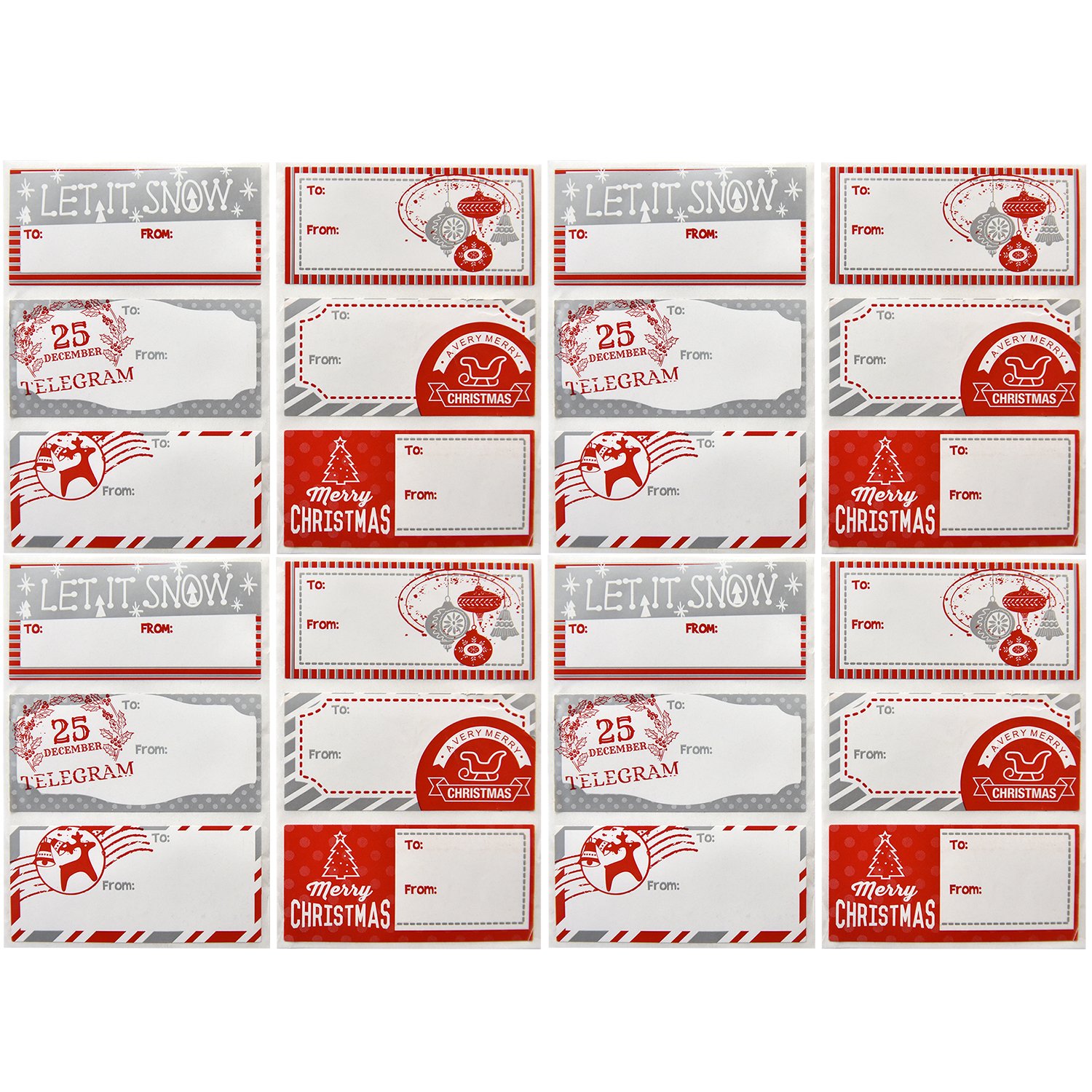 Amazon.com: 110 Count Christmas Gift Tag Stickers - Elegant Red