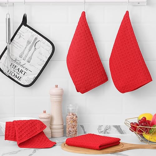 Miniatura 168 de Homaxy Trapos de cocina de microfibra con tejido de gofre, 12 x 12 pulgadas, ultra absorbentes y de color sólido, paños de cocina de secado rápido