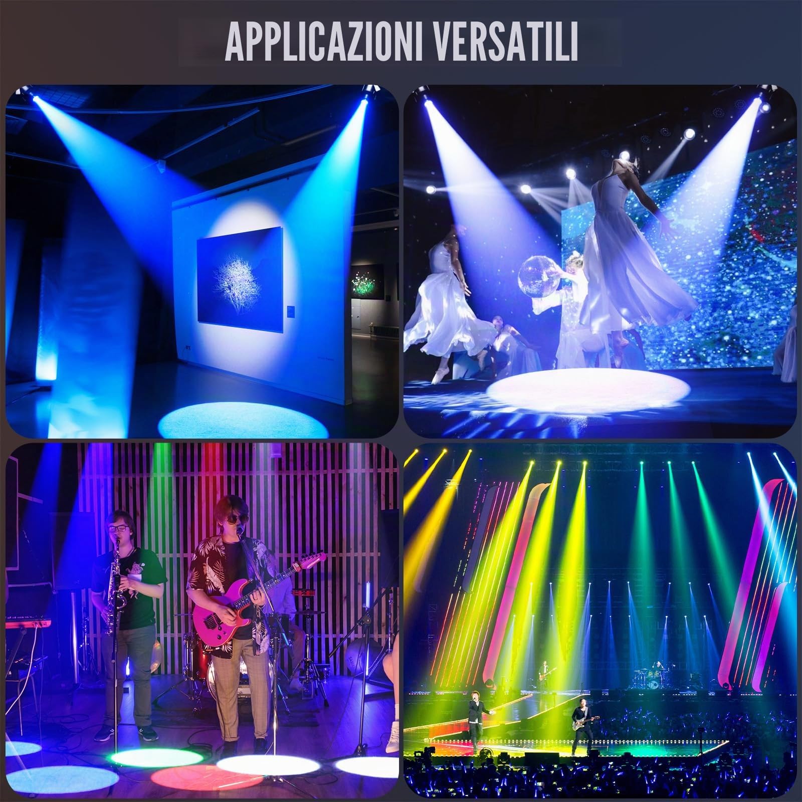 100W LED Pin Spot Luce COB+RGB 4 in 1 Proiettore a Sfera da Discoteca 4 Modalità controllo con Regolazione manuale Spot Lights per Feste Matrimoni Spettacoli Bars Discoteca