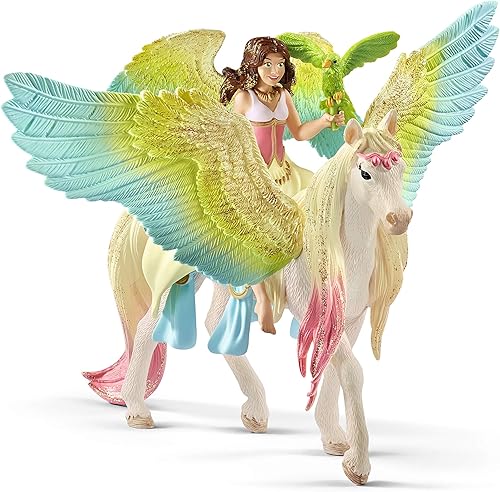 Schleich bayala unicornio y juguetes de hadas para niñas y niños figura de hada Surah con juguete de unicornio a partir de 5 años