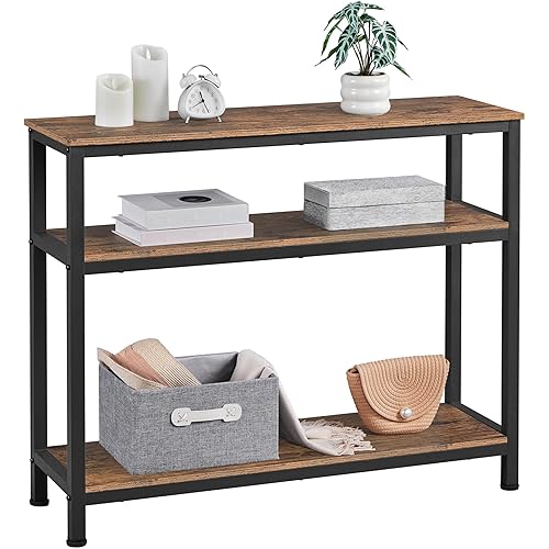 Yaheetech Industrial Console Table, 3 Tier Entryway Table with Storage