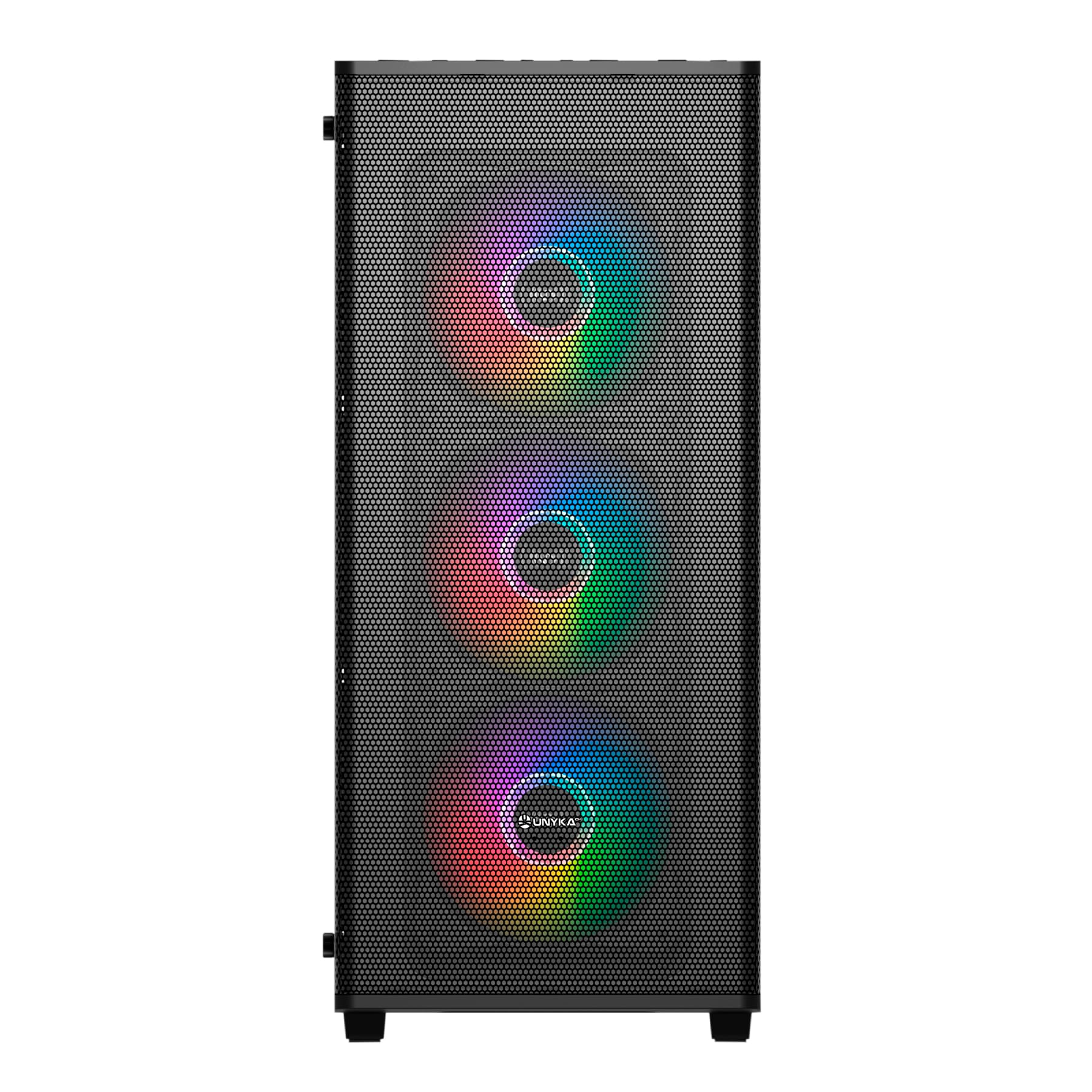 UNYKAch ATX MIR 100 - Scatola per computer da gaming grande formato con 4 ventole ARGB, 1 USB 2.0 e 3 USB 3.0