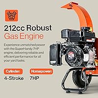 Vista 3 de SuperHandy Mini-trituradora de madera resistente, 7 HP, diseño compacto, capacidad máxima de 3 pulgadas