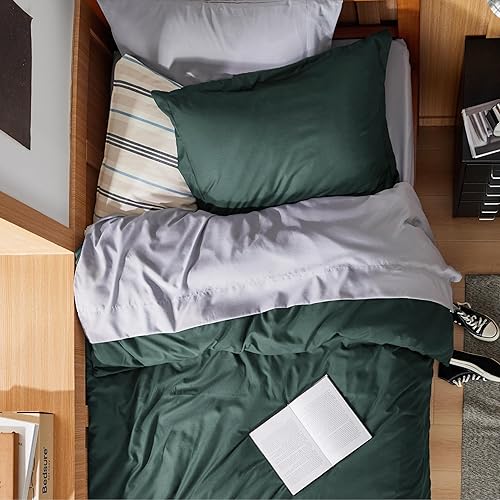 Vista 414 de Bedsure - Juego de funda de edredón de tamaño matrimonial, ropa de cama suave con doble cepillado, 1 funda de edredón (80 x 90 pulgadas) y 2 fundas