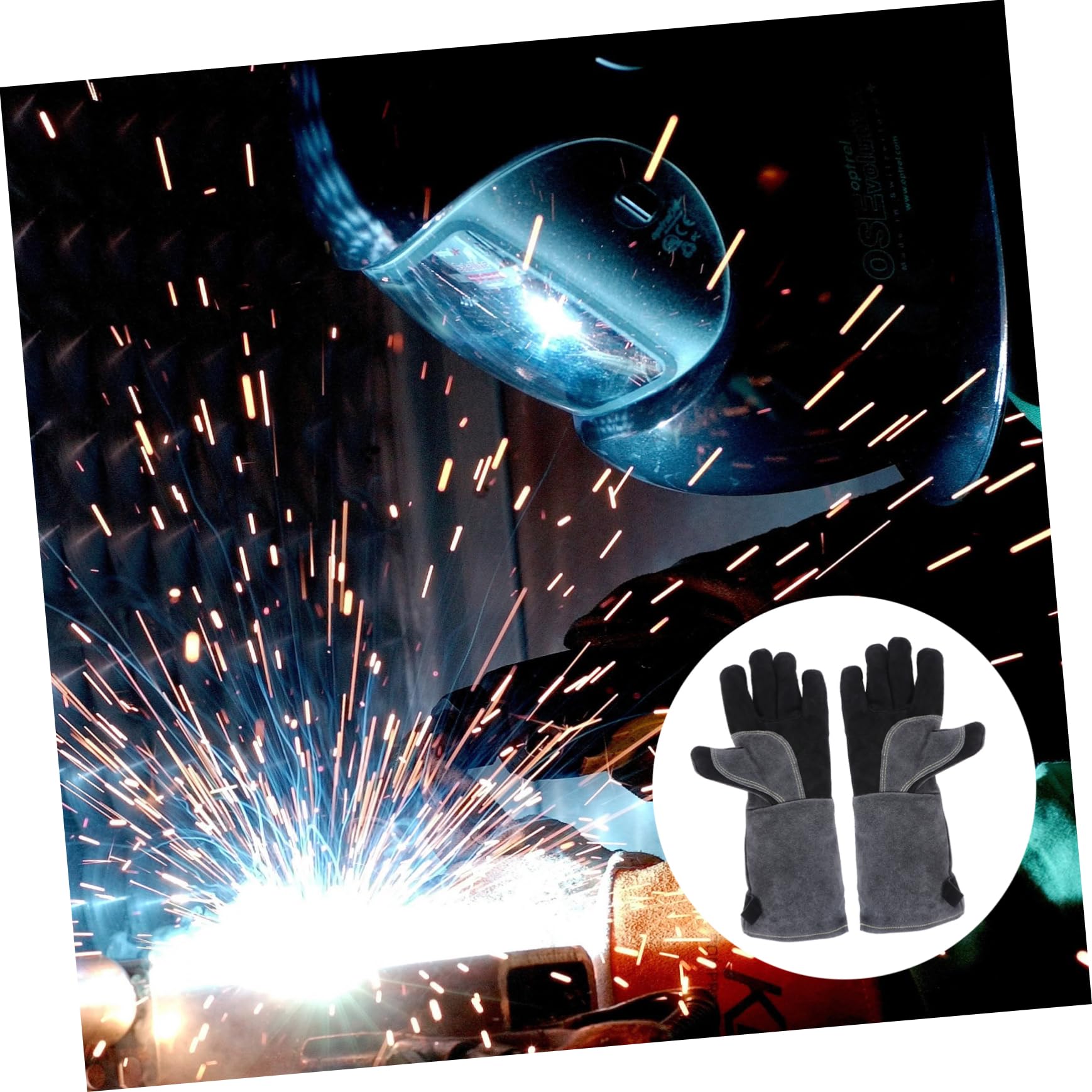 SHINEOFI 1paia Guanti Da Barbecue Resistenti e Pratici Guanti Protettivi Per Industria Design Allungato Per Protezionl Avambraccio Polso Ignifugazione e Resistenza Al Calore Per Barbecue Fo