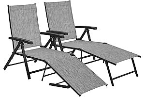 Yaheetech Chase Lounge Set of 2 Patio Reclining Chairs
