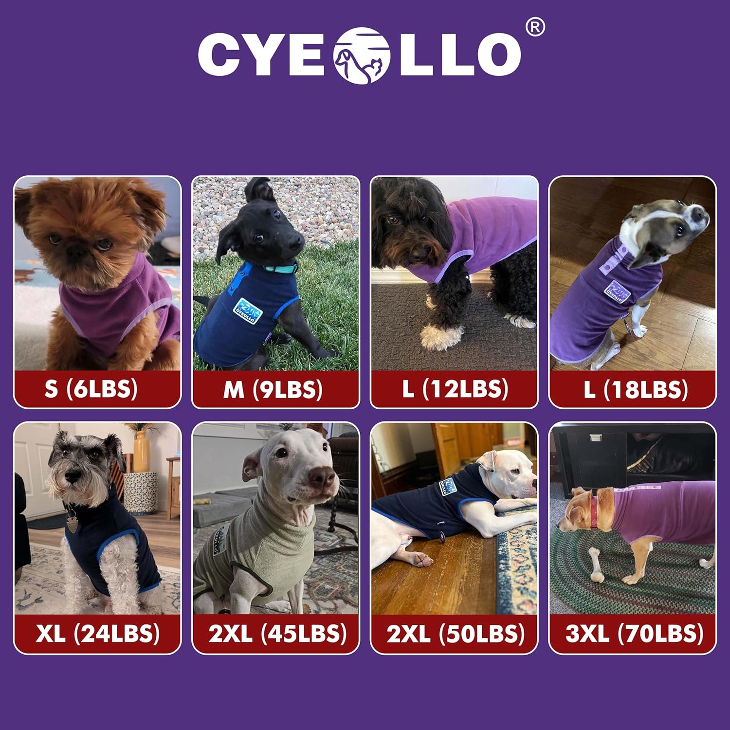 cyeollo Dog Sweaters for Small Dogs, Turtleneck Fleece Dog Sweater Stretchy Pullover Dogs Jacket Vest Lightweight Soft Warm Winter Pet Clothes, Purple M - Image 6