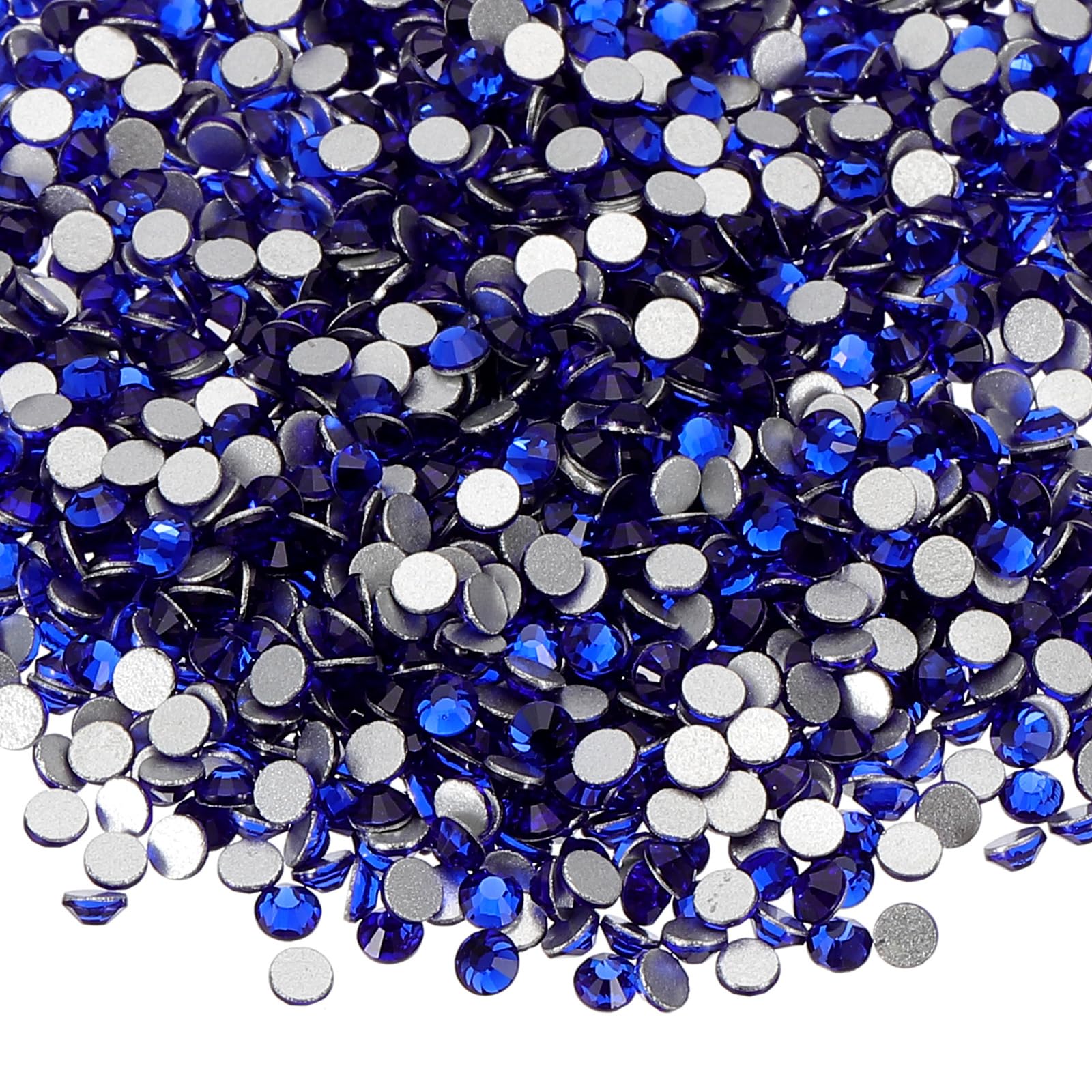 PATIKIL 4320Pcs SS6 Round Flatback Crystal 2.0-2.1mm Glass Rhinestones Gems Diamonds for DIY Crafts Clothes Shoes Nail Art Decoration, Dark Blue