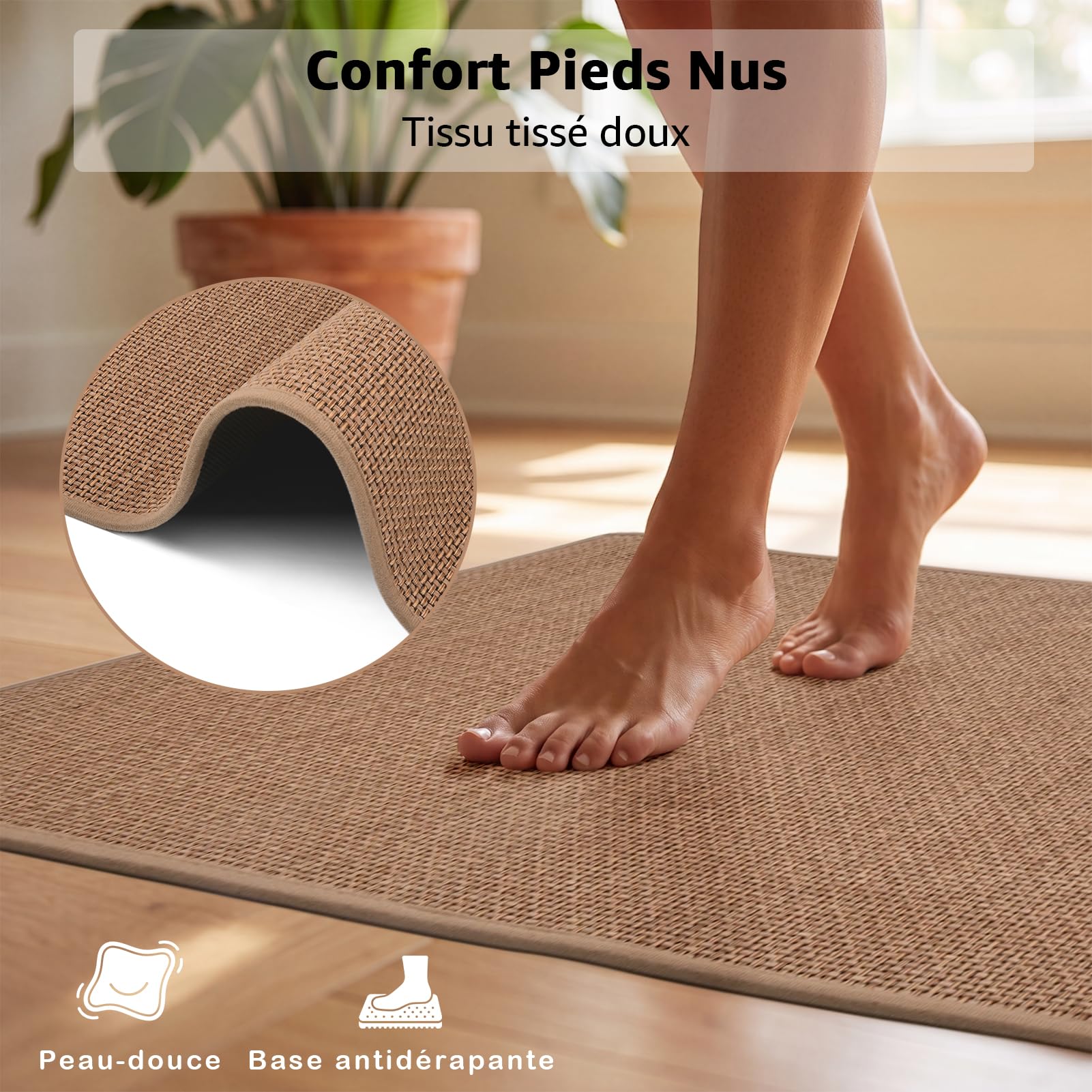 Tapis Entree Interieur, 44x150cm Antidérapant Tapis Couloir Cuisine