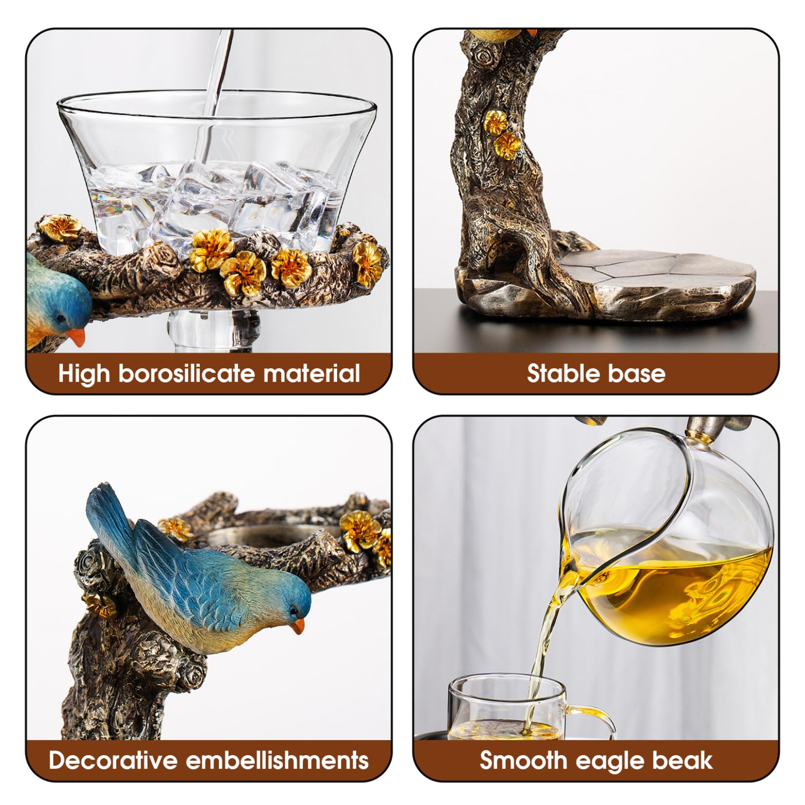 Juego de té semiautomático tetera magnética de vidrio de borosilicato de alta calidad con infusor juego de té Kung Fu para el hogar la oficina regalos de viaje tetera magnética.