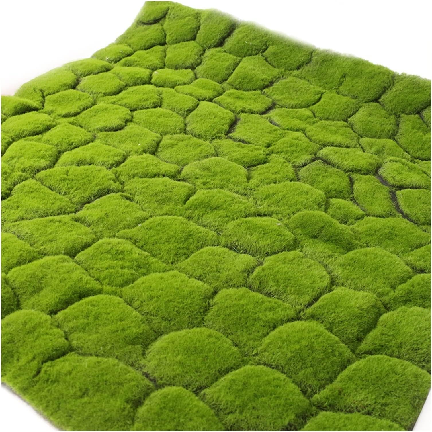 YIQIFLY Simulation Artificial Moss Mat Fake Grass Rug DIY Synthetic Turf Lawn Carpet for Wedding Home Backyard Balcony Indoor Outdoor Decor, No Maintenance 1x1m (Green)