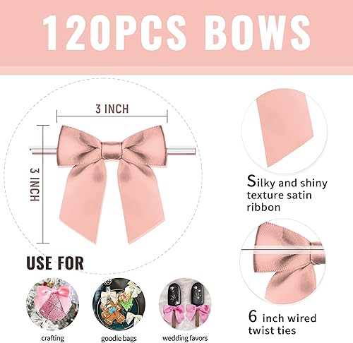 Miniatura 82 de RainbowPana - Paquete de 60 lazos de corbata de lujo, lazos de satén amarillos de 3 pulgadas, decoración de manualidades premontadas para paquete