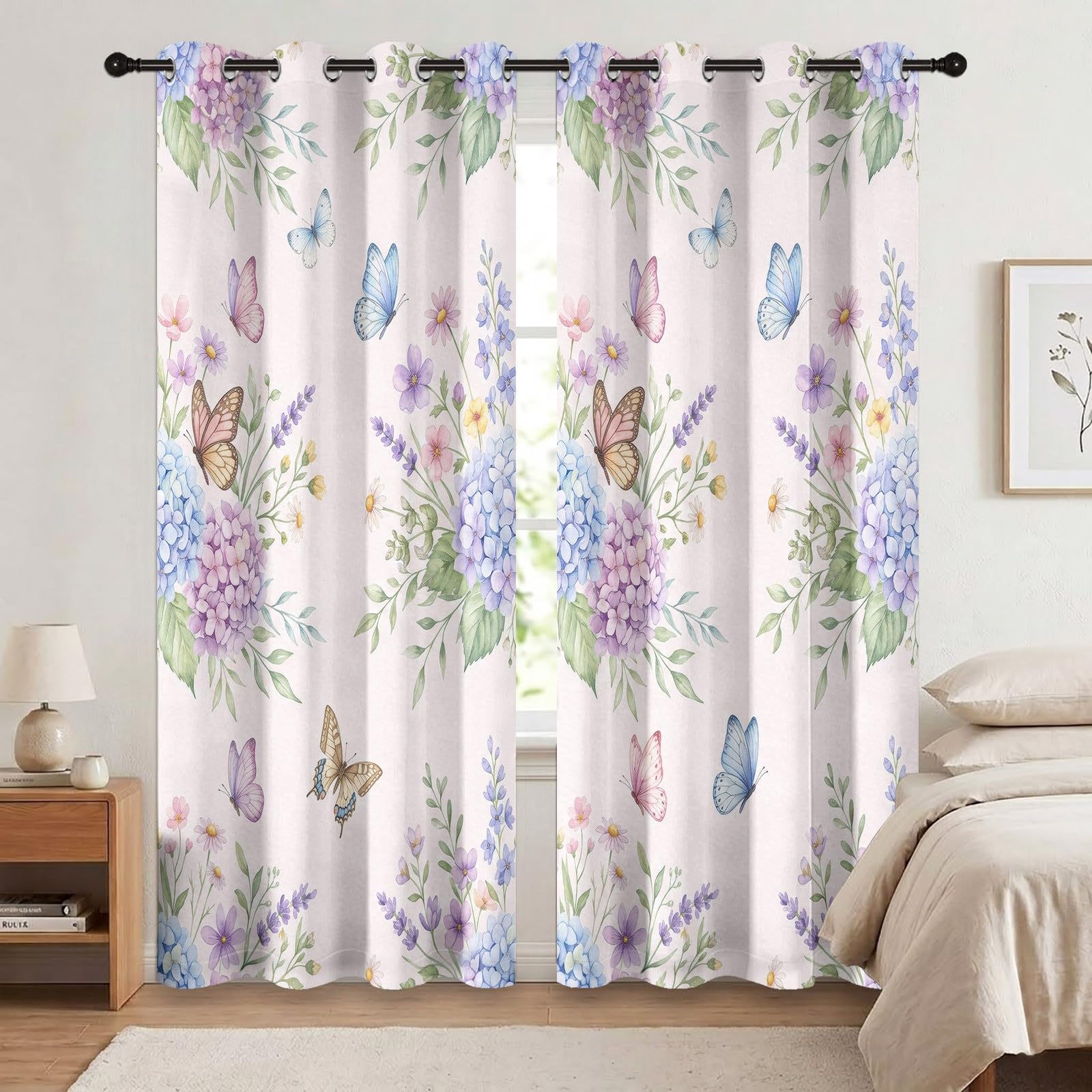 Verdunklungsvorhänge 2er H260 x B140 cm, Hellrosa Blickdicht Gardinen