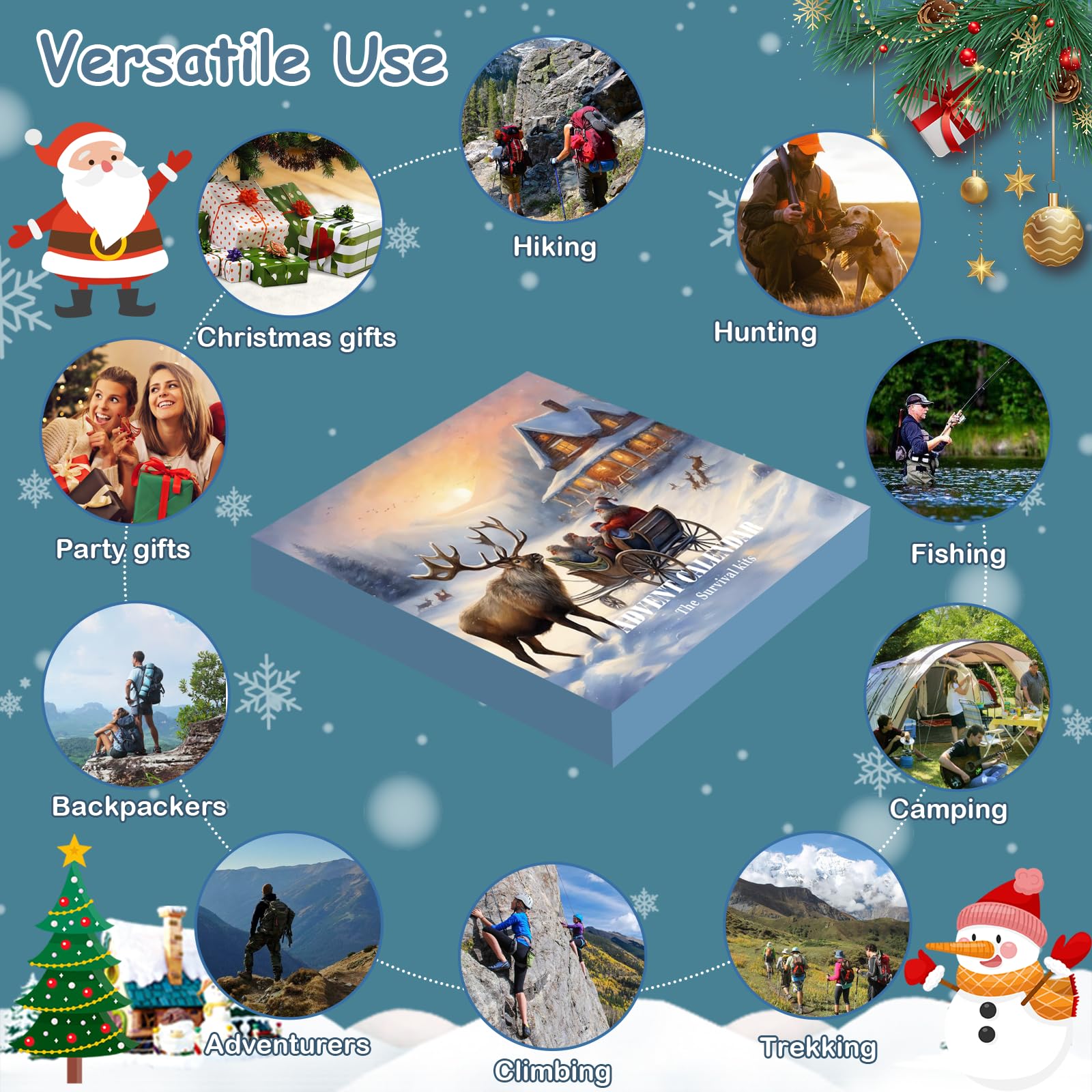 Calendario De Adviento De Supervivencia 2024 – Kit Con Herramientas Esenciales Para Aventureros, Camping Y Regalo Para Hombres