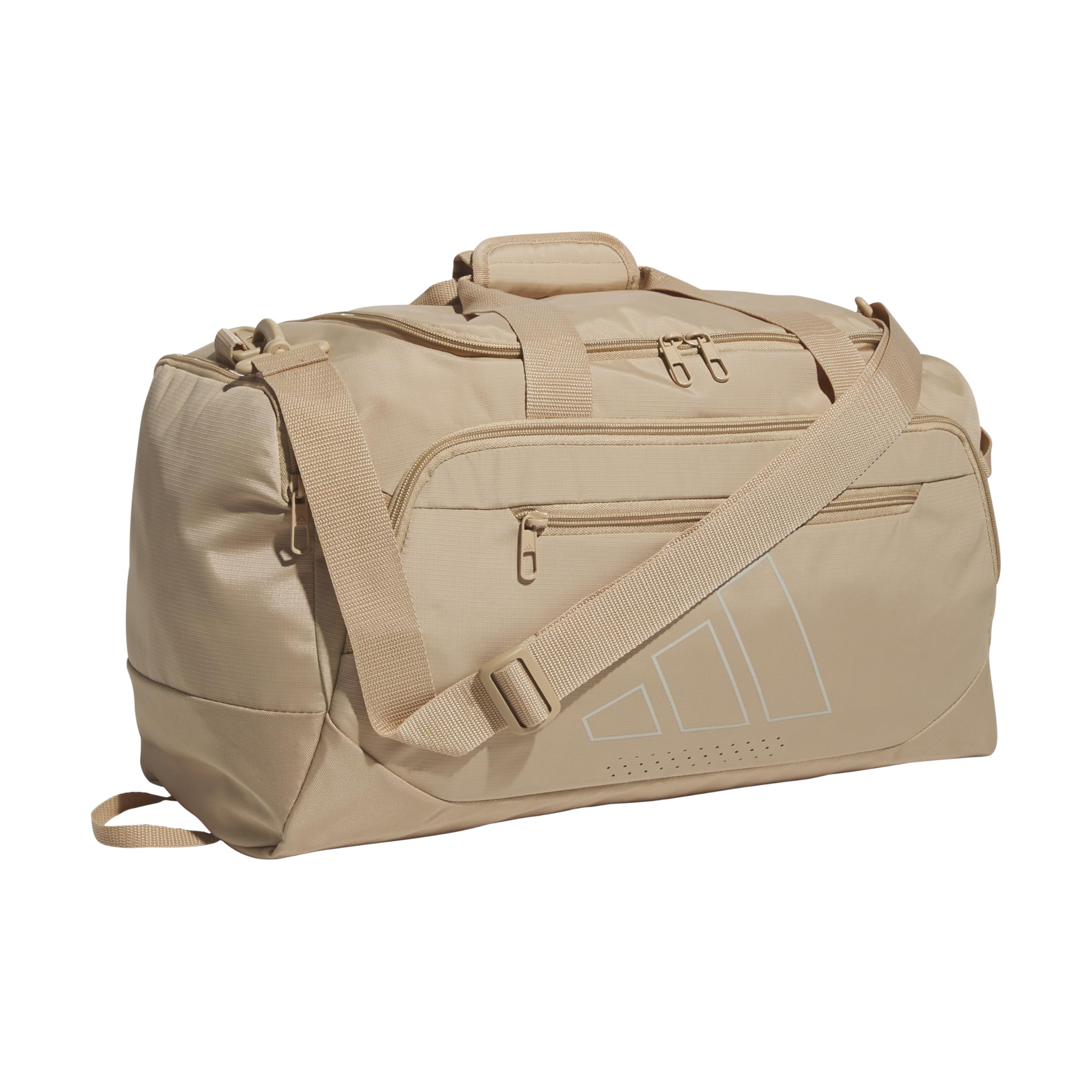 adidas Defender Duffel Bag, Warm Sandstone Beige/Wonder Alumina Grey, OSFA