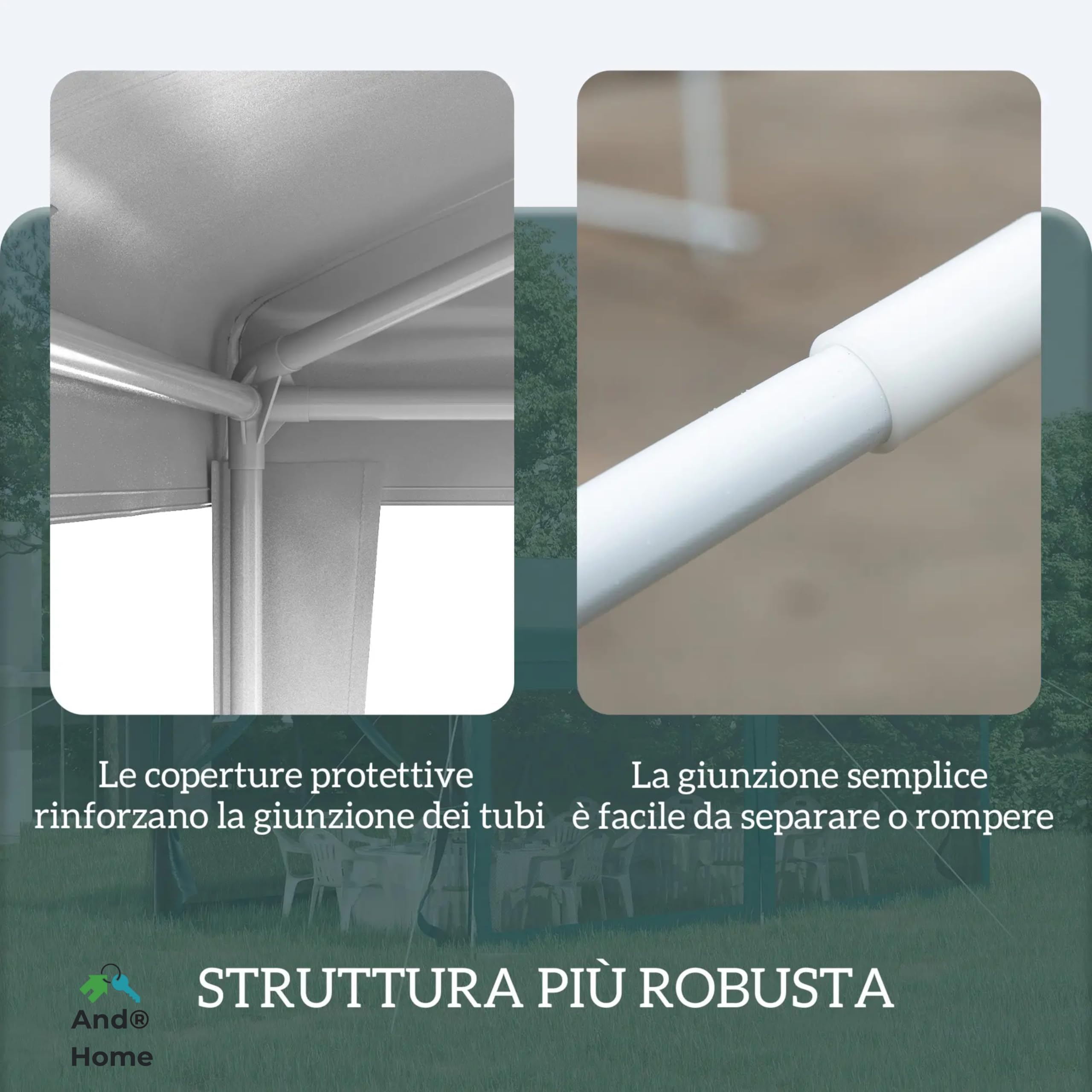 Gazebo 3x3 m BIANCO - MONTAGGIO FACILE - da Giardino con Copertura Anti-UV 100%, Gazebo 3x3 Pieghevole Impermeabile e Portatile, Ideale Per Feste, Barbecue, Mercatini e Eventi