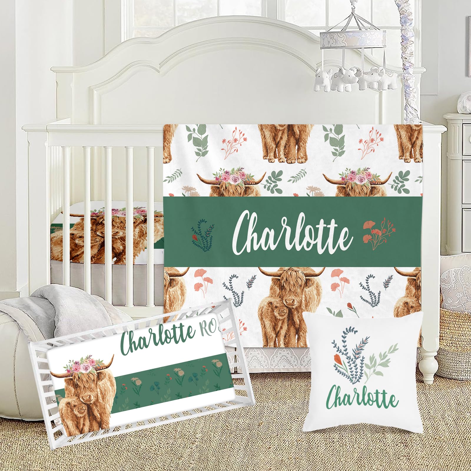 Baby Cribs Custom Deer Design Personalized Name Baby Nursery