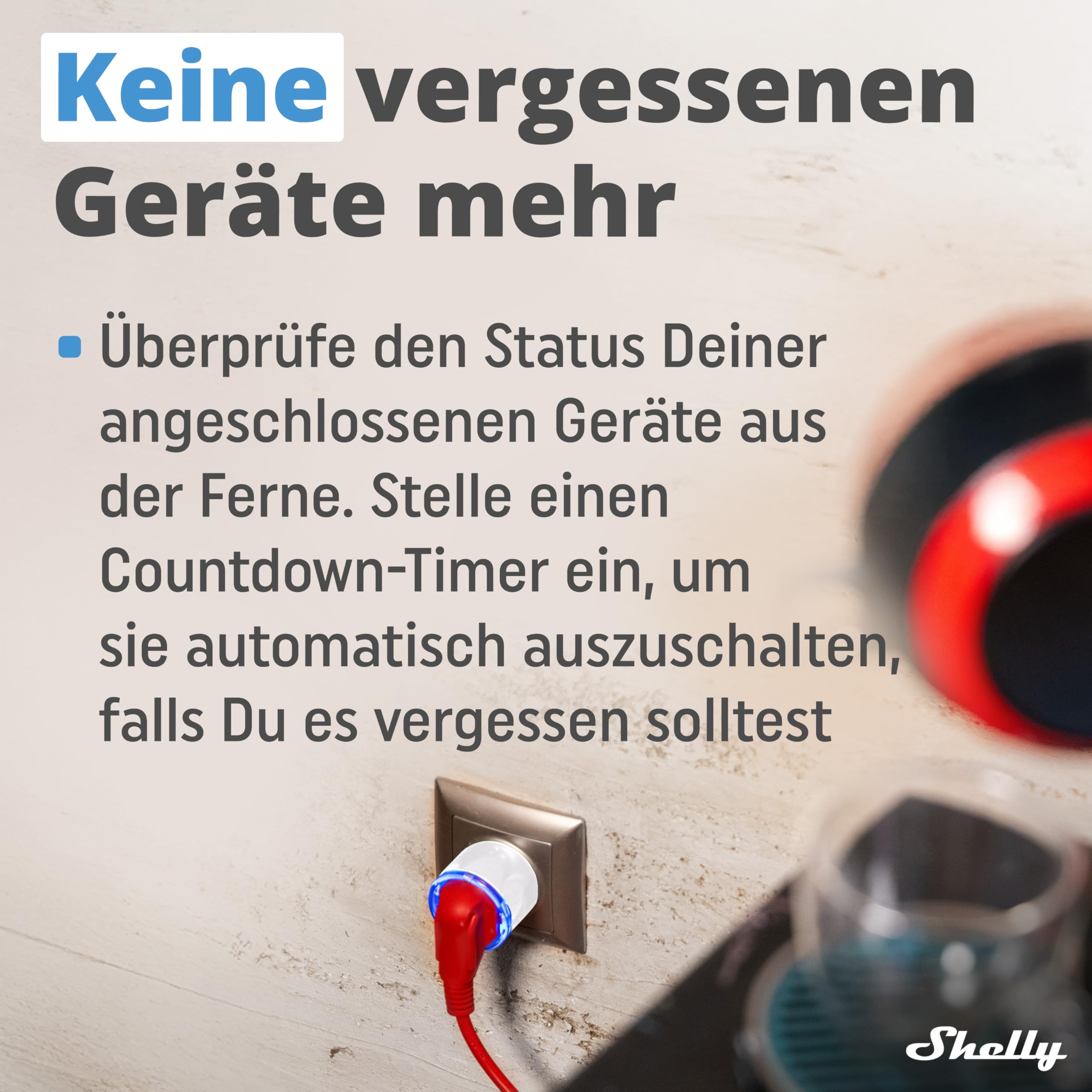 Shelly AZ Plug Weiß - WLAN Smarte-Steckdose, Leistungsmessung, 12A, 2500W, Frustration-Free Setup, Zeitschaltuhr, Alexa-Zertifizierter Stecker, Smart Home, Kein Hub Erforderlich, Heizung & Kühlung