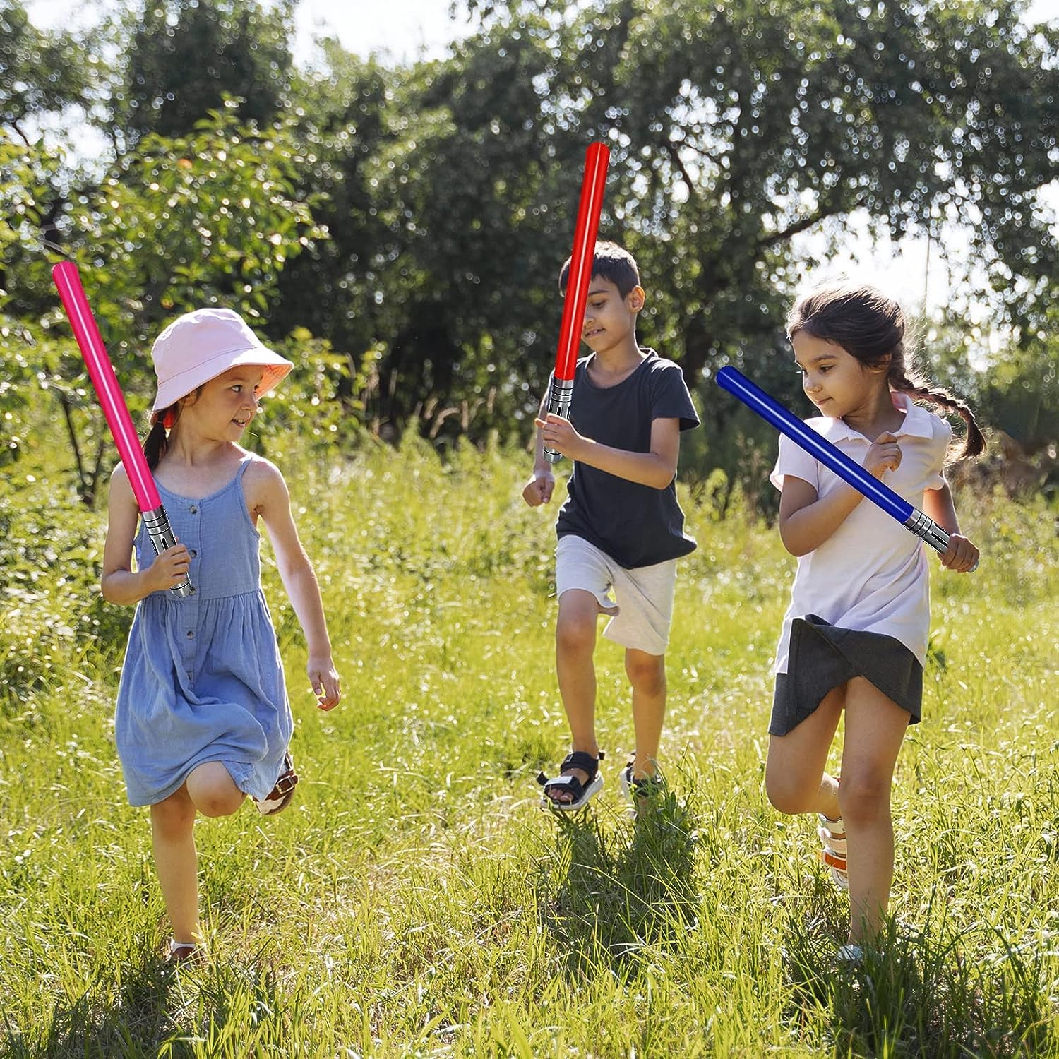 Bastoncini Luminosi Autogonfiabili Per Bambini - 24 Spade Spaziali Per Feste | Colori Assortiti