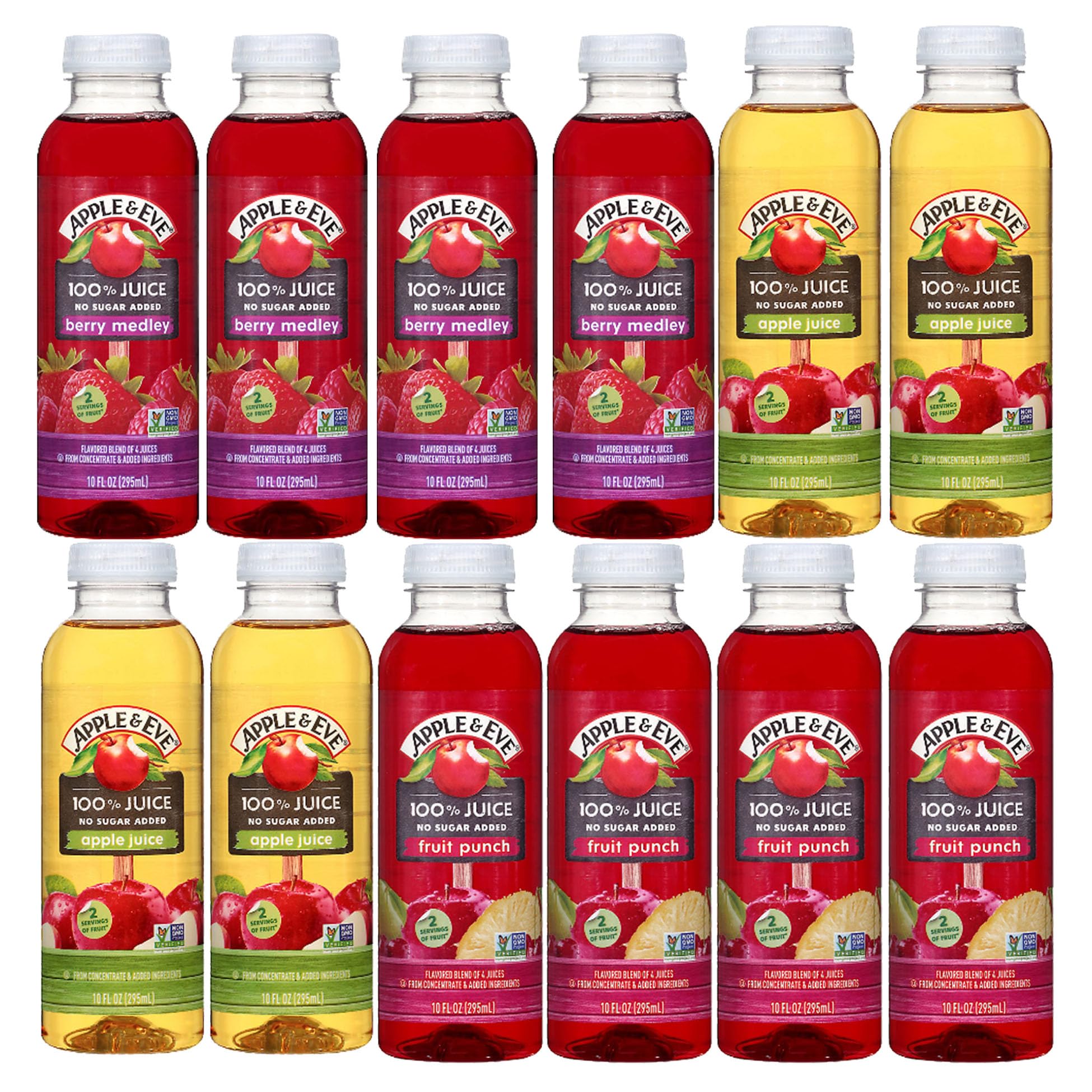 GroceramaApple and eve 100% Fruit Juice Variety Pack - 3 Differnet Flavors : Apple, Berry Medley, Fruit Punch - (12 Count / 10 oz)