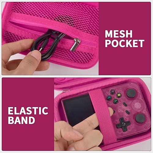 Miniatura 5 de PAIYULE Funda de viaje compatible con RG353VRG353VSR36S consola de juegos de mano retro, organizador de almacenamiento de emulador de mano, bolsa de