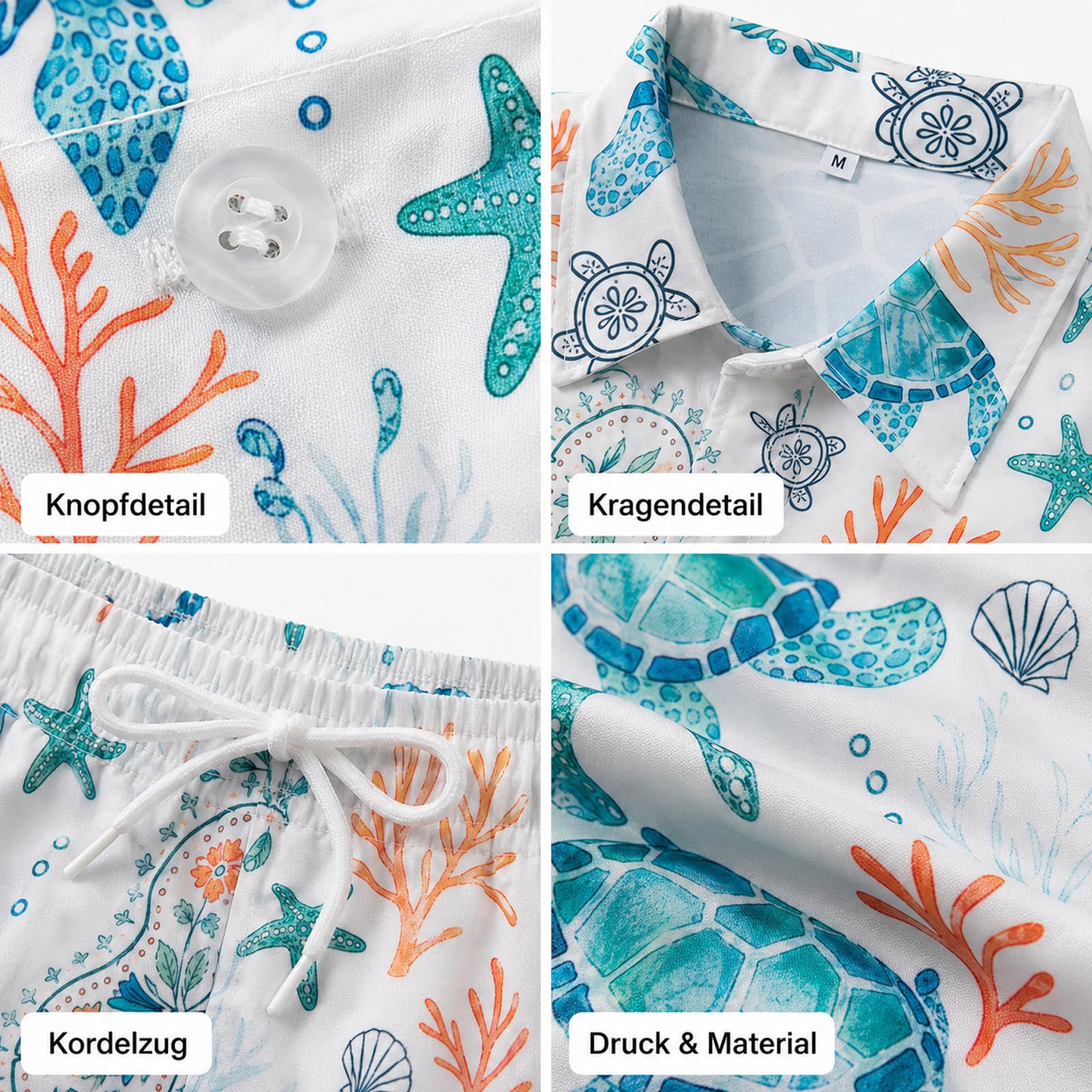 Camicia hawaiana da uomo con pantaloncini e cappello, outfit hawaiano da uomo, camicia hawaiana per festival, costume estivo da uomo Mallorca