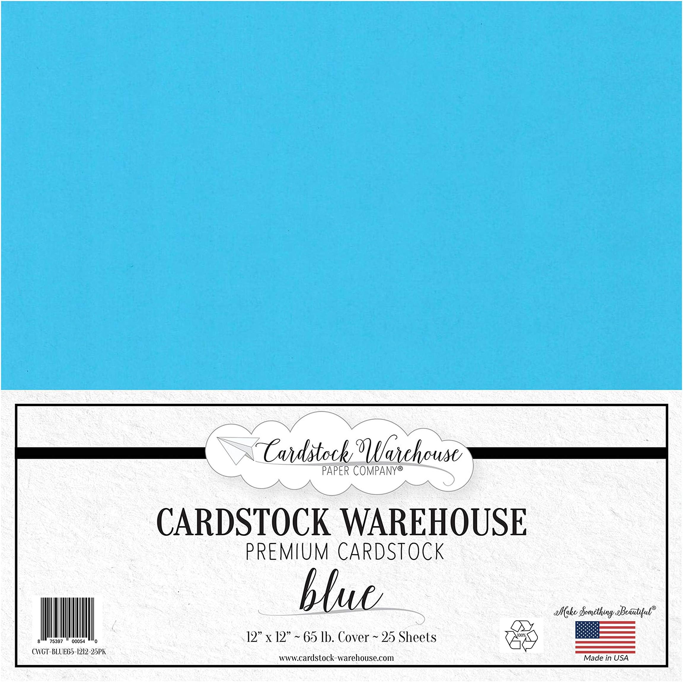 Cardstock Warehouse Blue 12 x 12" 65 Lb. / 175 Gsm 100