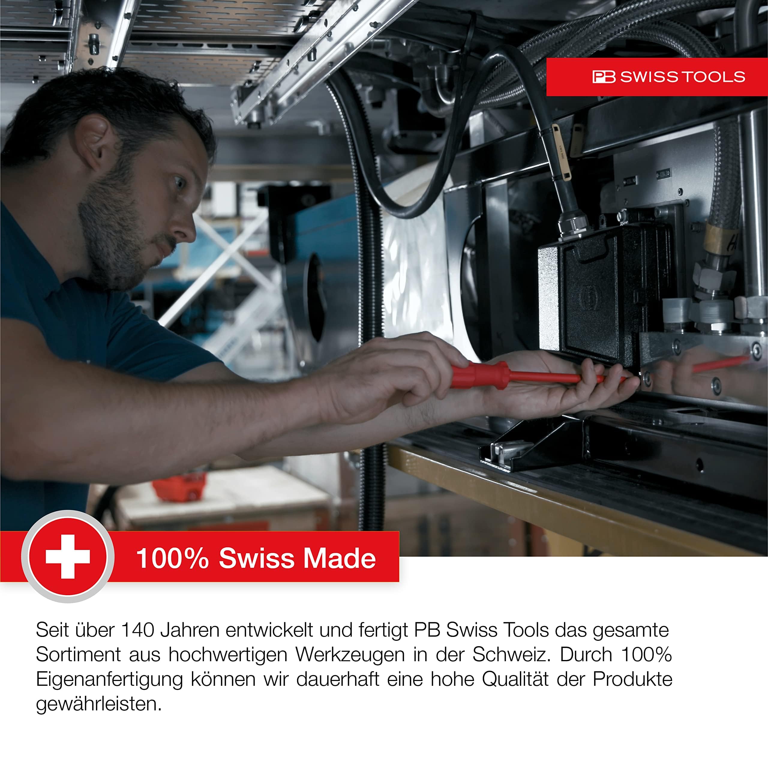 PB Swiss Tools Schlitz VDE Schraubendreher Set PB 5538 | 100% Swiss Made | 5-teiliges Elektro Schraubendreher Set Schlitz 0/1/2/3/4/5 isoliert bis 1000V AC / 1500V DC
