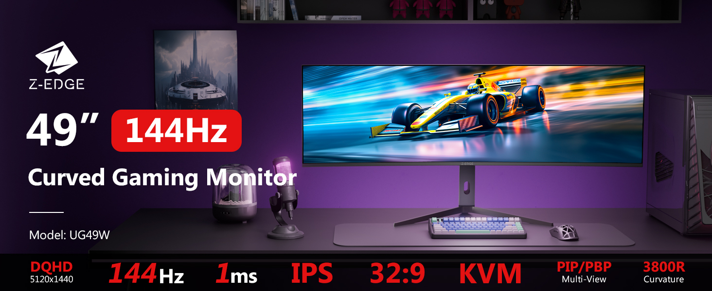 Amazon.com: 5K Monitor, Z-Edge 49 inch IPS Curved Gaming Monitor