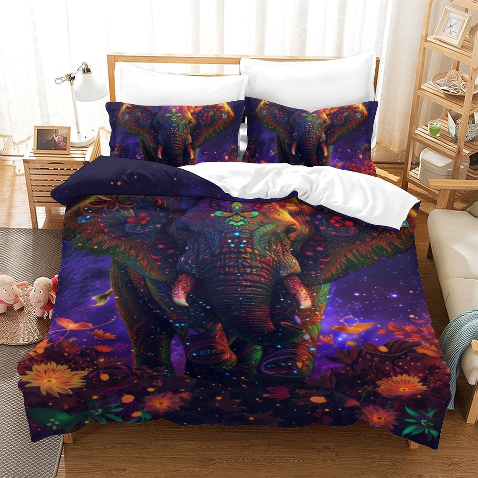 Parure de lit éléphant 3D pour décorer la chambre d'une fille ou adolescente