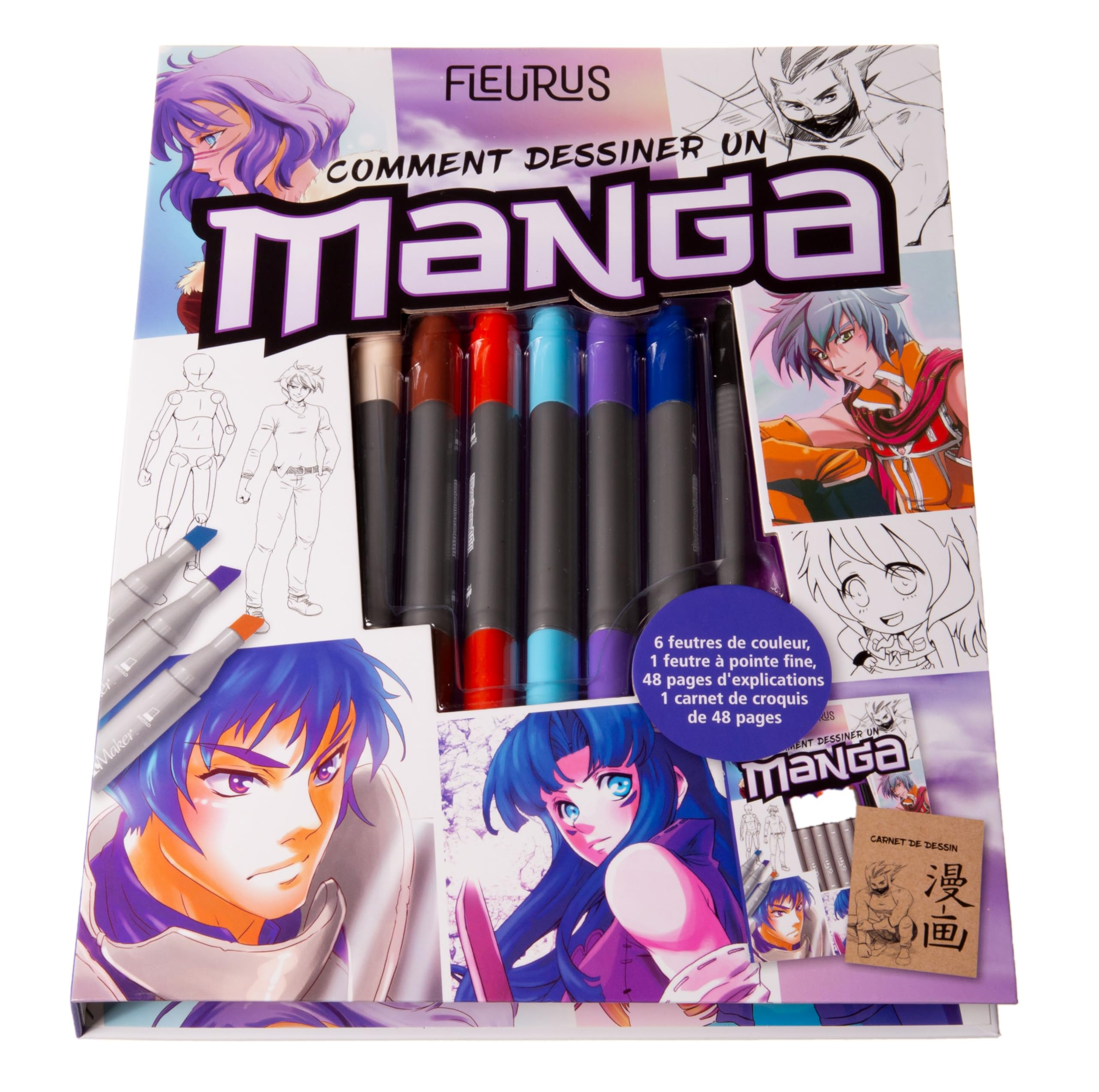 Comment dessiner un manga: Avec 6 feutres pro et 1 marqueur