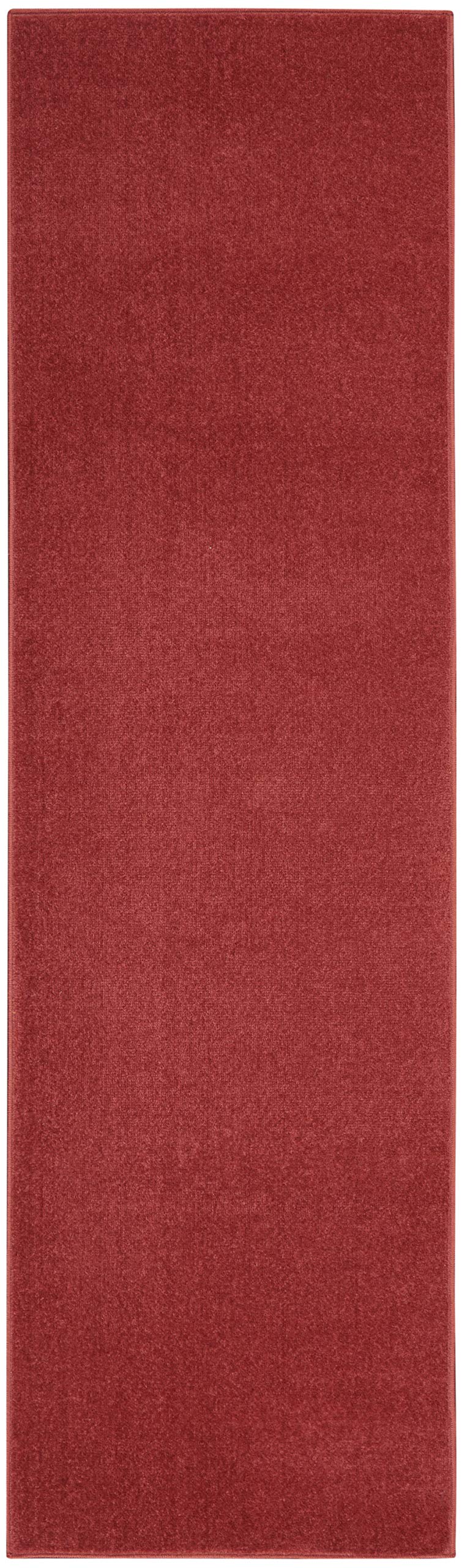 Nourison Essentials Dywan do użytku wewnątrz i na zewnątrz, łatwe czyszczenie, nie gubi włosia, do sypialni, salonu, jadalni, podwórka, tarasu, patio, 0,6 x 3 m, ceglany czerwony