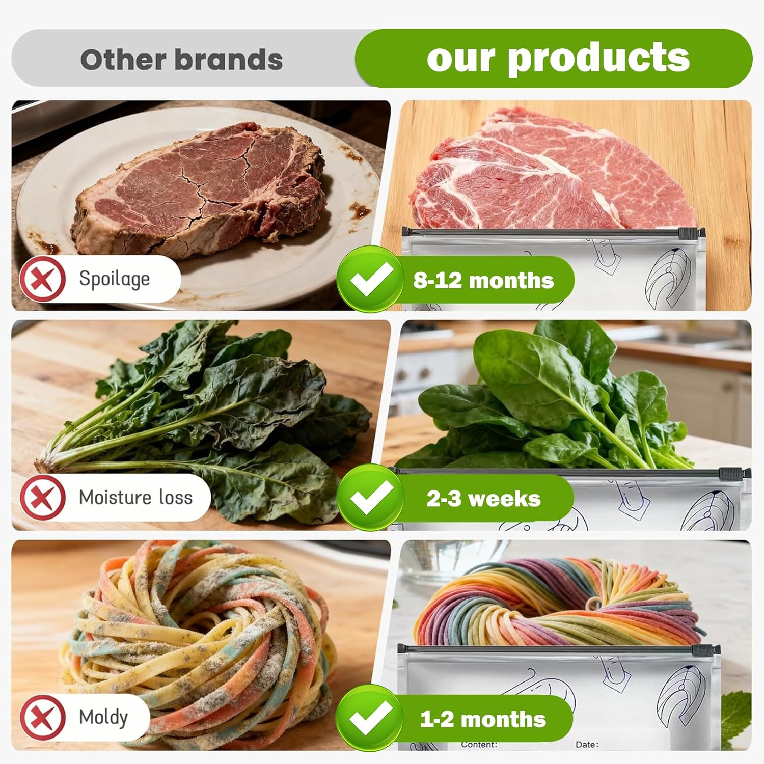 30 Aluminium Foil Storage Bags with Zip Closure Aluminium Reusable Storage Bags Suitable for Storing Seafood, Meat, Vegetables and Fruits